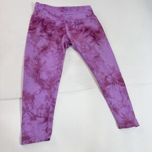CALIA Leggings Womens 1X Purple Tie Dye Compression High Rise‎ Crop Pockets Yoga